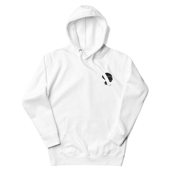 Artistic White Embroidered Hoodie