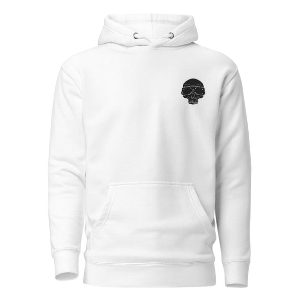 Artistic White Embroidered Hoodie