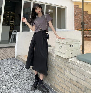 Asymmetrical Cargo Skirt