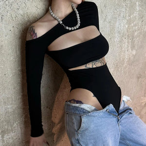Asymmetrical Cut Out Bodysuit