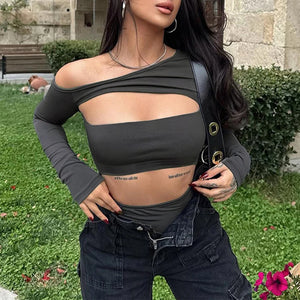 Asymmetrical Cut Out Bodysuit