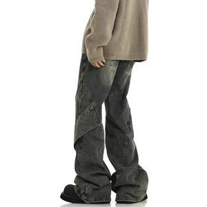 Asymmtrical Spliced Baggy Y2k Jeans