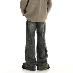 Asymmtrical Spliced Baggy Y2k Jeans