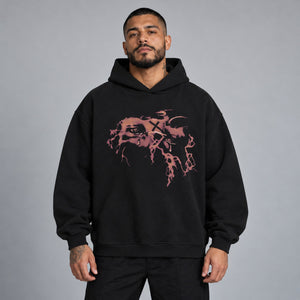 Back Print Y2K Hoodie – worn by a man
