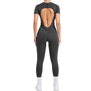 Backless Sporty Jumpsuit Unitards