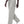 Light Gray barrel leg sweatpants on a walking model, side view of the relaxed fit and stacked hem