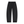 Black barrel leg sweatpants laid flat from the back, showing the rounded leg and elastic waistband