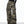 Side view of the camo cargo pants showing the stacked cargo pockets down the leg and the pooled hem