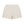 Back of the Pale Khaki workout shorts laid flat, elastic waistband and clean straight leg openings