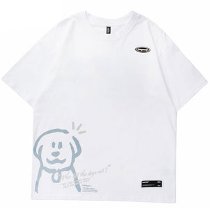 Baggy Shirts Y2K Dogs Print