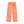 Orange sun faded sweatpants laid flat, front view with white drawstring and black rose near the waistband