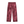 Dark Red wide leg sweatpants laid flat from the back, showing the mottled wash and both back pockets