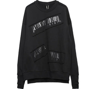 Bar Code Sweatshirt Harajuku