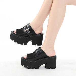 Bat Buckle Shoes Y2K