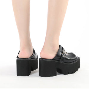 Bat Buckle Shoes Y2K