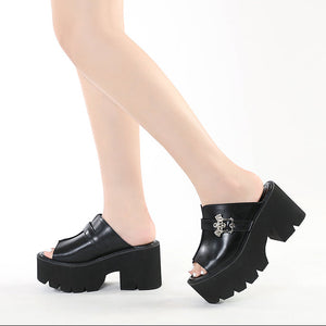 Bat Buckle Shoes Y2K