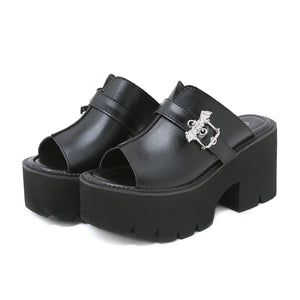 Bat Buckle Shoes Y2K