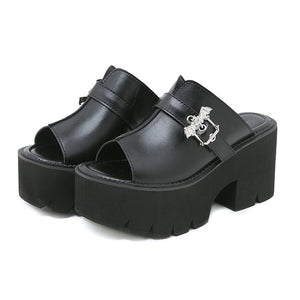 Bat Buckle Shoes Y2K