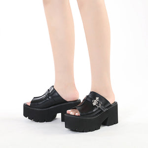 Bat Buckle Shoes Y2K