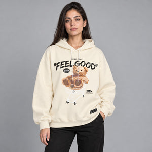 Bear Y2k hoodie Fleece – worn by a woman