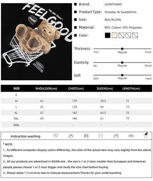 Bear Y2k hoodie Fleece