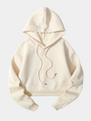 Beige Cropped Hoodie