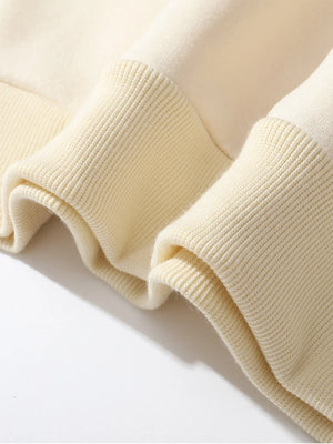 Beige Cropped Hoodie