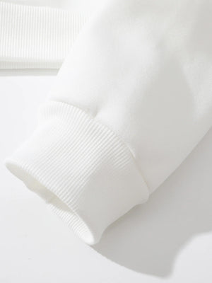 Beige Cropped Hoodie