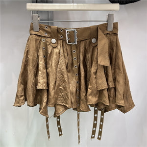 Belted High Waisted Skirt Y2K