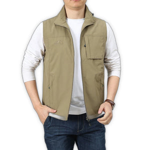 Big Size Cargo Vest - product view on white background