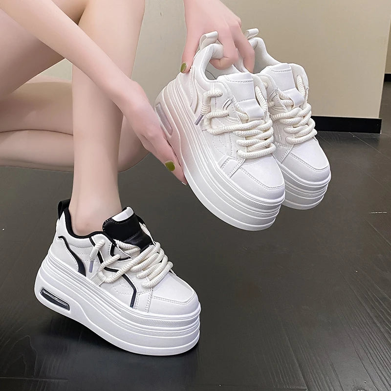 White 90s Platform Wedge Trainers Sneakers Boots Spice Girls Womans Shoes |  eBay