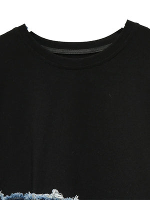 Black and Blue Oversized Casual T-shirt Women's