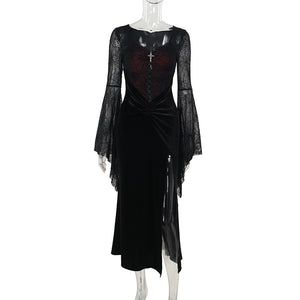 Black And Red Vampire Goth Dress
