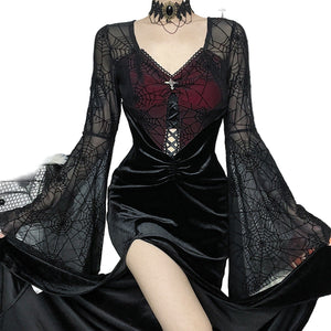 Black And Red Vampire Goth Dress