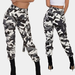 Black and white camo cargo pants