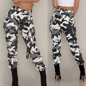 Black and white camo cargo pants