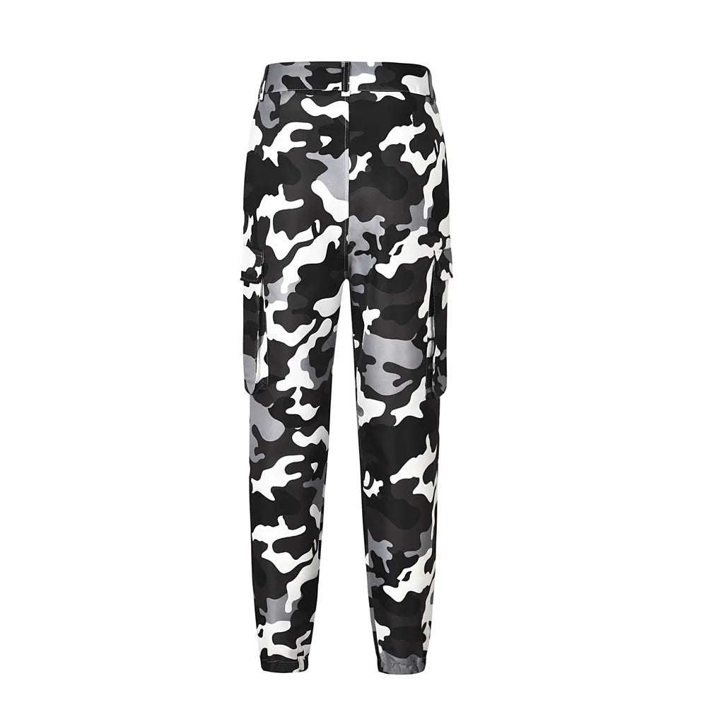 Black and white camo cargo pants CYBER TECHWEAR