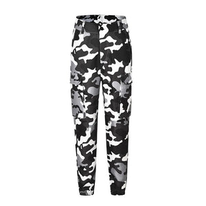 Black and white camo cargo pants
