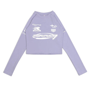 Black and white crop top long sleeve