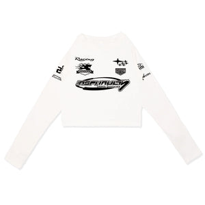 Black and white crop top long sleeve