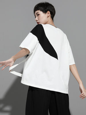 Black And White Short Sleeve T Shirt Women
