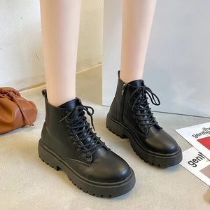 Black Ankle Boots Lace Up