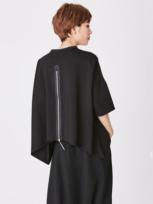 Black Back Zipper T-shirt Women