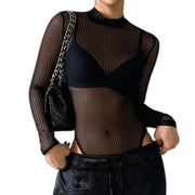 Schwarzer Bodysuit mit Cut-Out