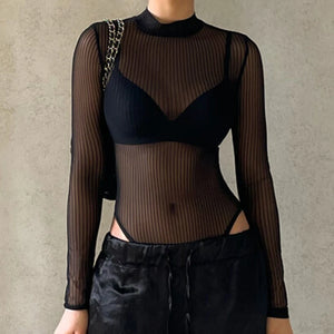 Black Bodysuit Cut Out