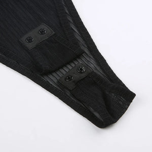 Black Bodysuit Cut Out