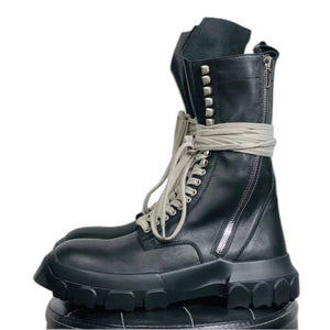 Black Boots Men Designer - product view on white background