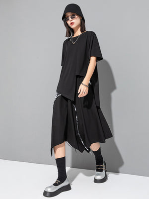 Black Boxy T Shirt Women's