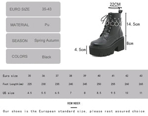 Black Buckle Lace Up Boots