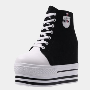 Black Canvas Platform Sneakers